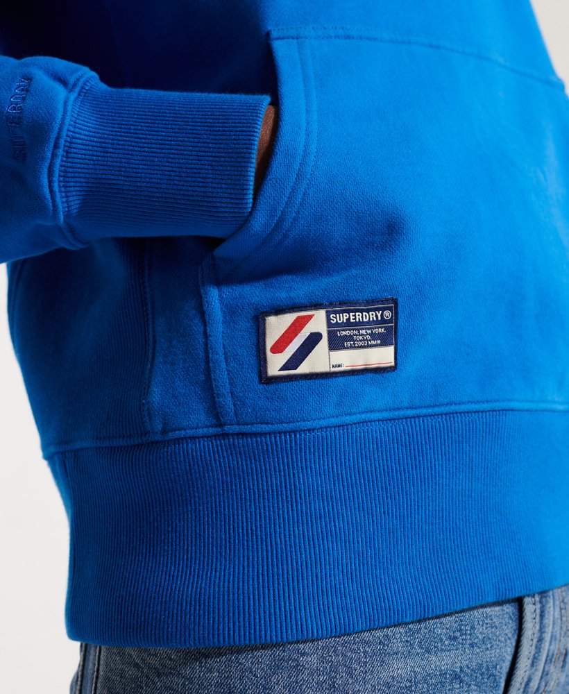 Mens - Organic Cotton Code Essential Pullover Hoodie in Royal | Superdry