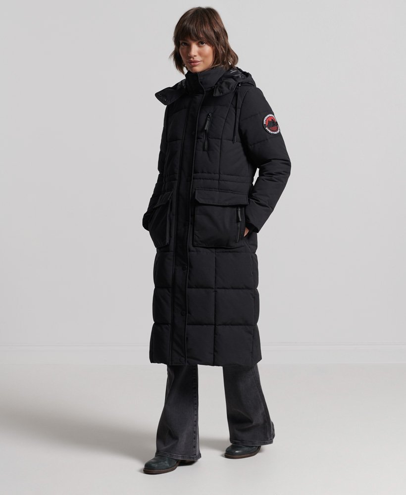 Superdry Women’s Longline Everest Coat Black - Size: 8