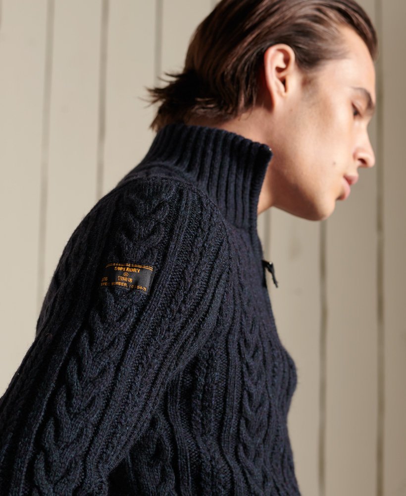 Superdry Cotton Knit Henley Half Zip Sweater - Light Grey Marl – Watson  Menswear