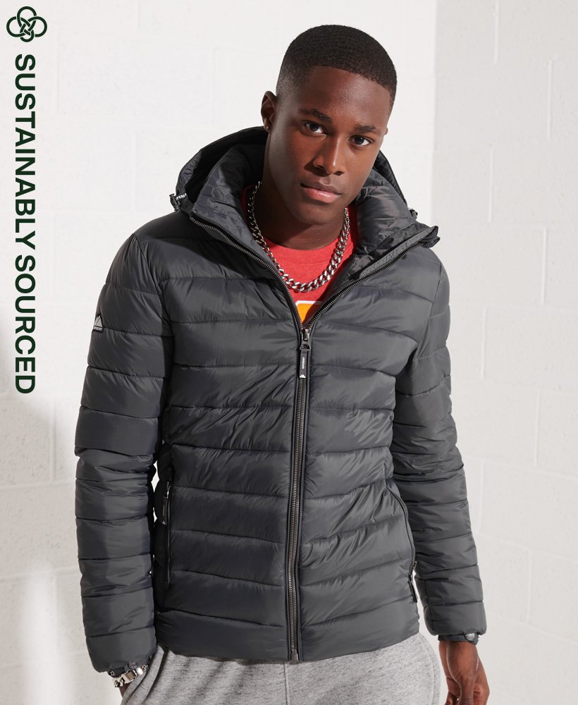 Mens - Classic Fuji Puffer Jacket in Charcoal | Superdry