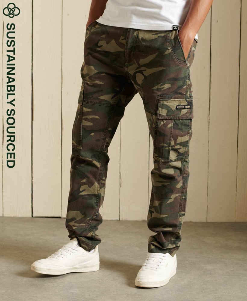 Mens - Organic Cotton Core Cargo Trousers in Nathan Camo | Superdry