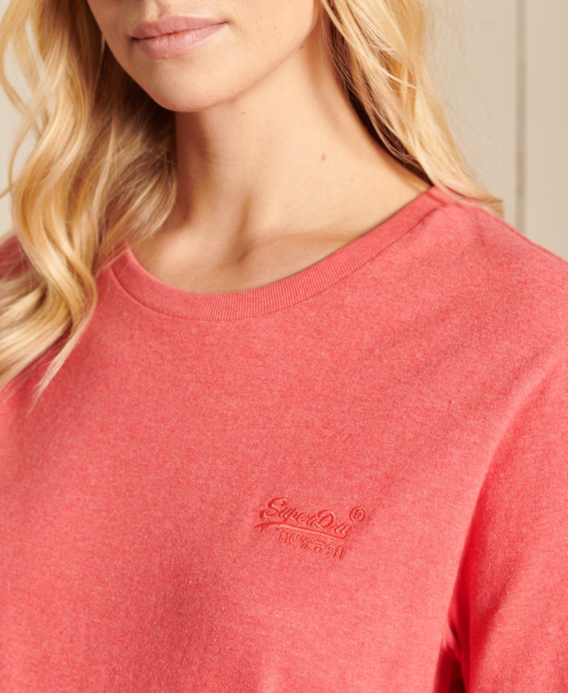 Women's Organic Cotton Loose Fit Vintage Logo T-Shirt in Coral Marl |  Superdry US