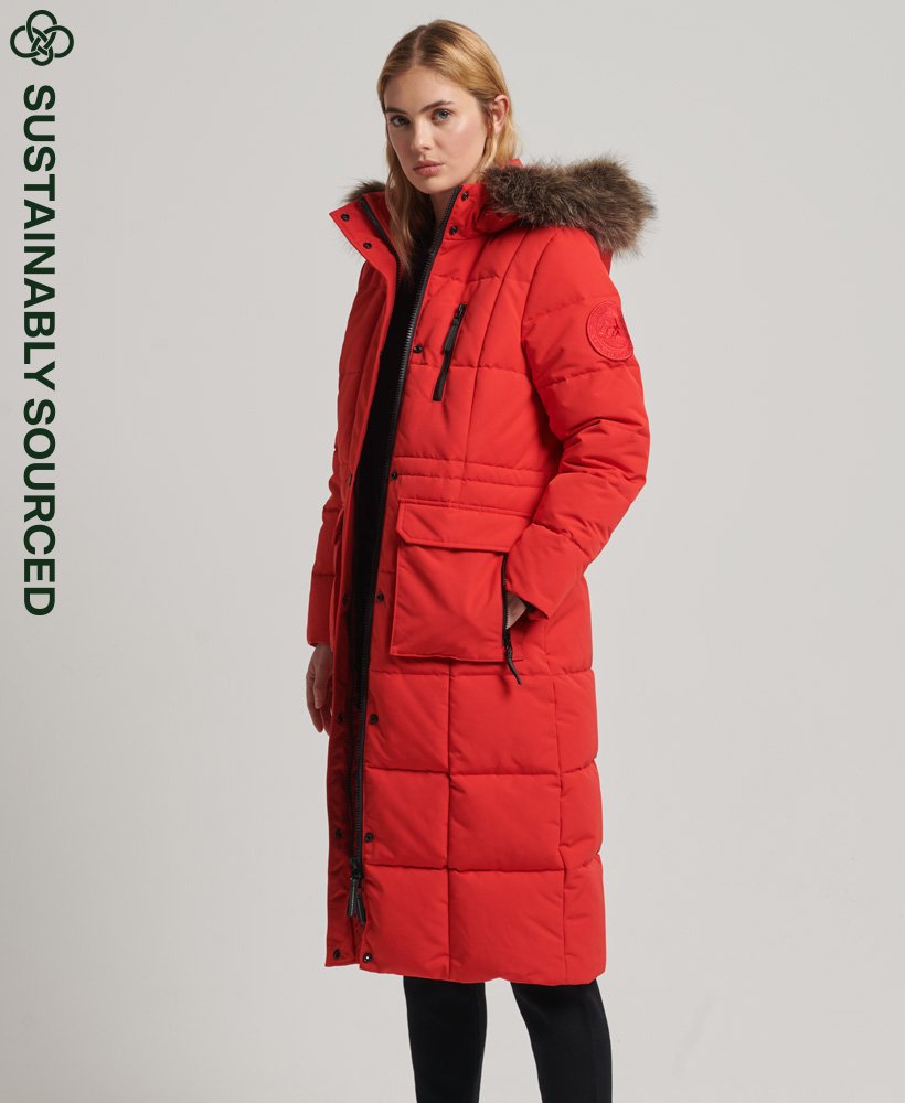 superdry longline faux fur everest coat