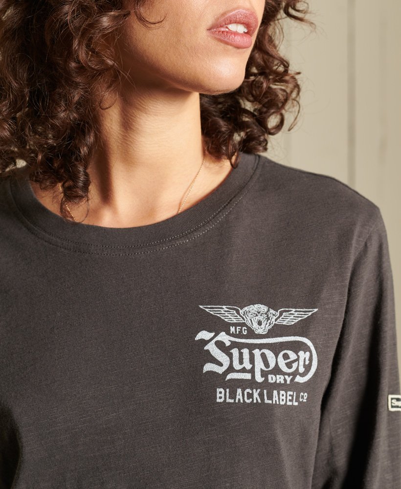 Superdry US Black Out Long Sleeve Top - Womens Sale Womens Tops