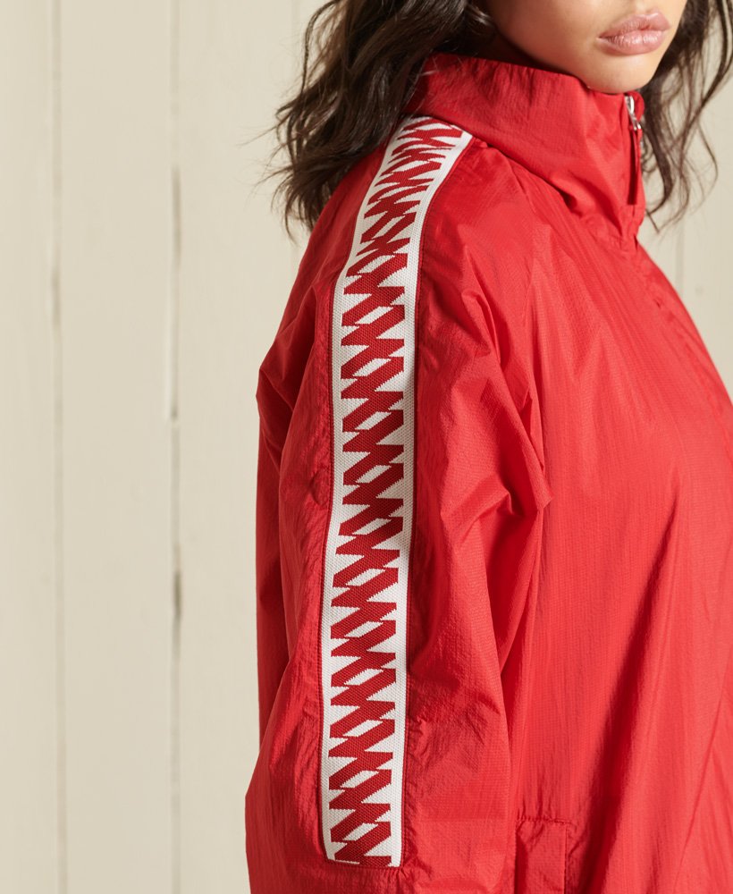 Women’s Code Oversized Track Jacket in Red Superdry