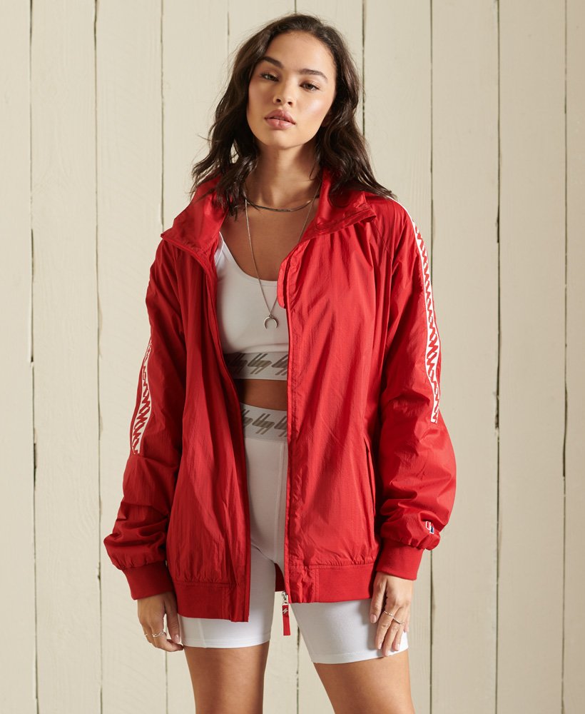 Women’s - Code Oversized Track Jacket in Red | Superdry