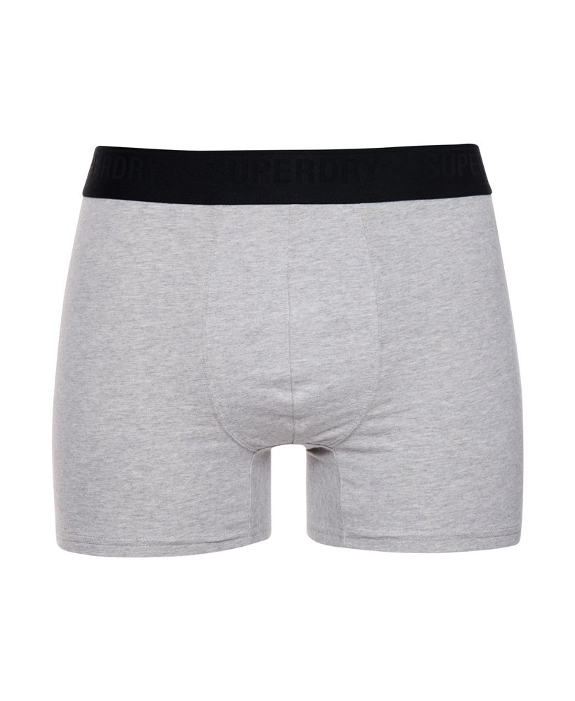 Mens - Organic Cotton Boxers Triple Pack in Black/olive/grey | Superdry UK