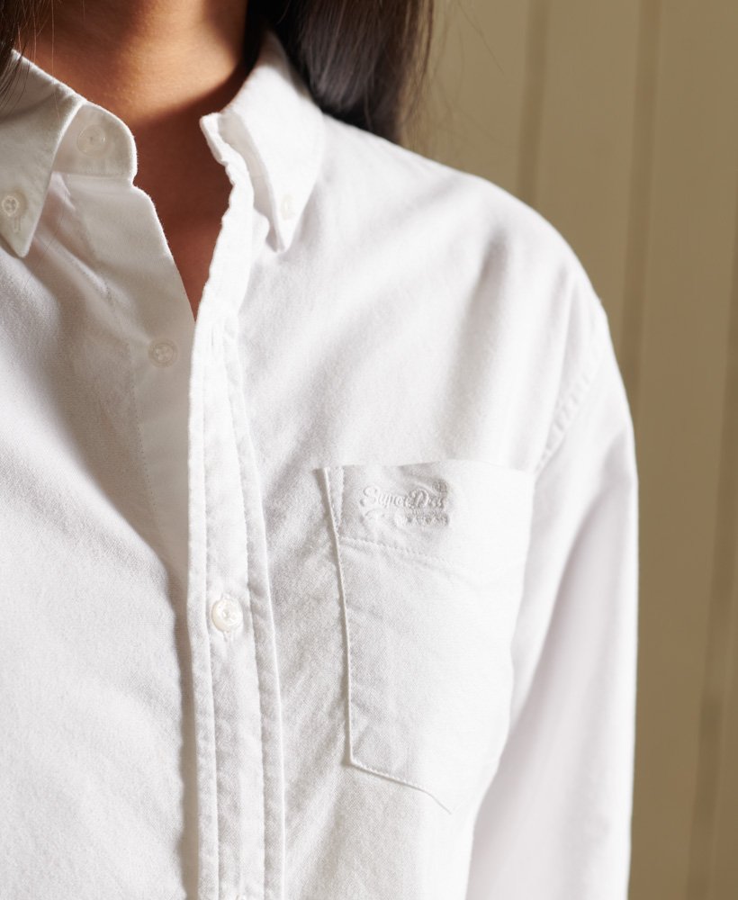 Women’s Oxford Boyfriend Shirt in White Superdry