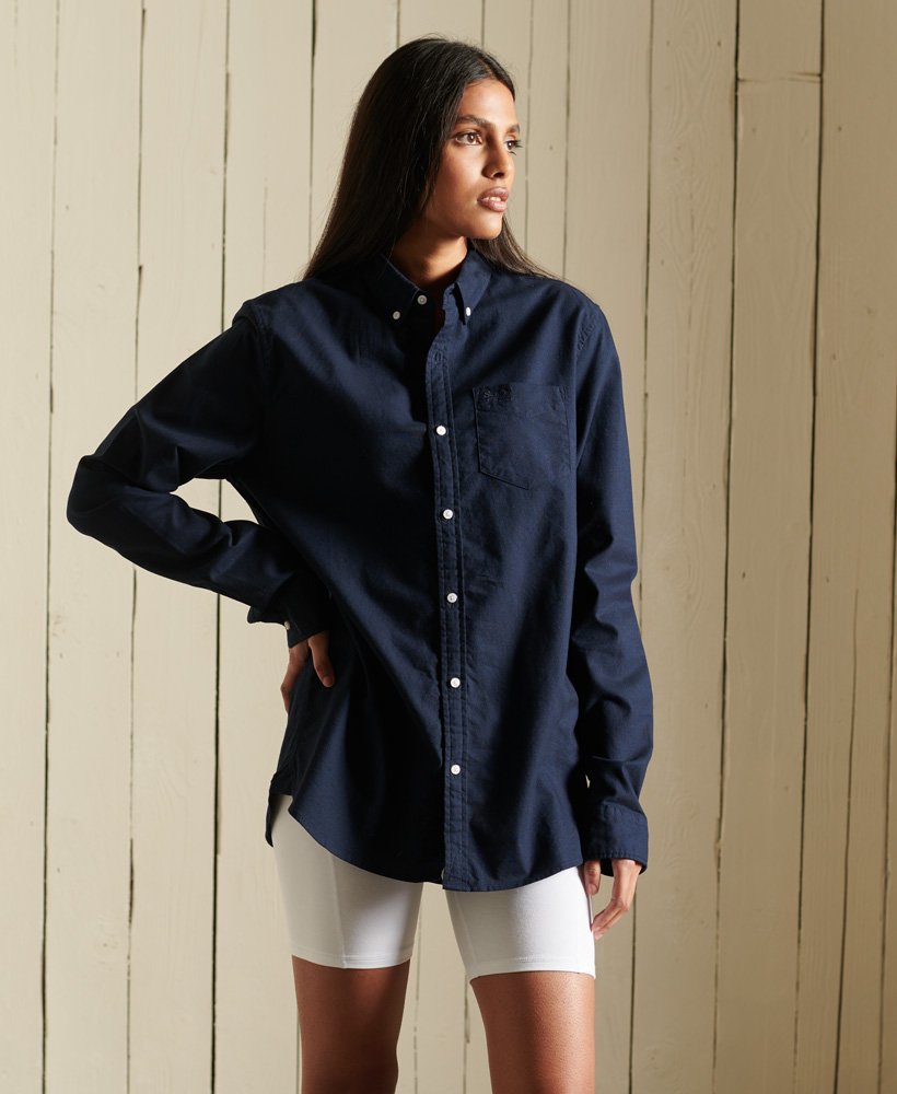 Women’s Oxford Boyfriend Shirt in Navy Superdry