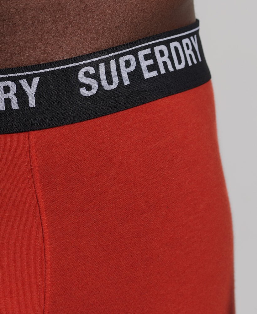 Mens - Organic Cotton Trunk Triple Pack in Black/orange/grey | Superdry