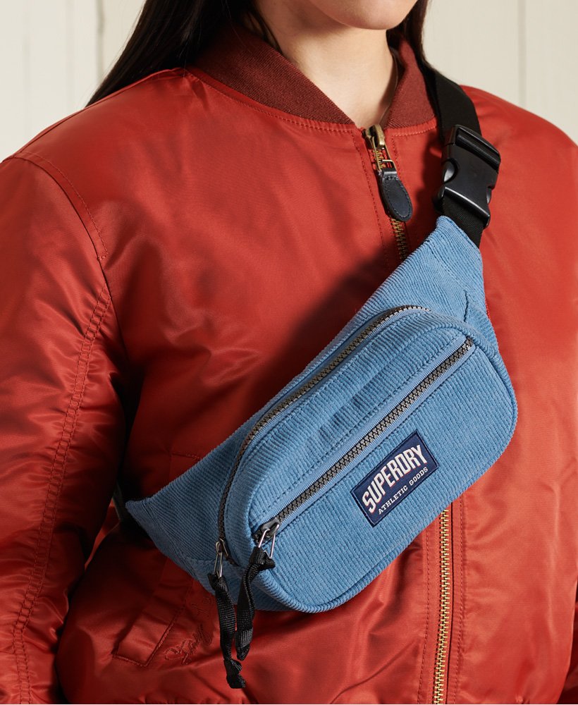 Mens - Unisex Cord Bumbag in Blue | Superdry