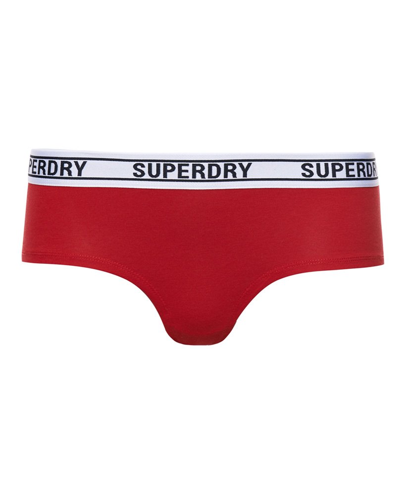 Womens - Organic Cotton Hipster Briefs in Risk Red | Superdry UK