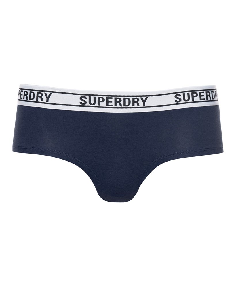 Superdry Organic Cotton Offset Logo Bikini Briefs - Women's Womens Underwear