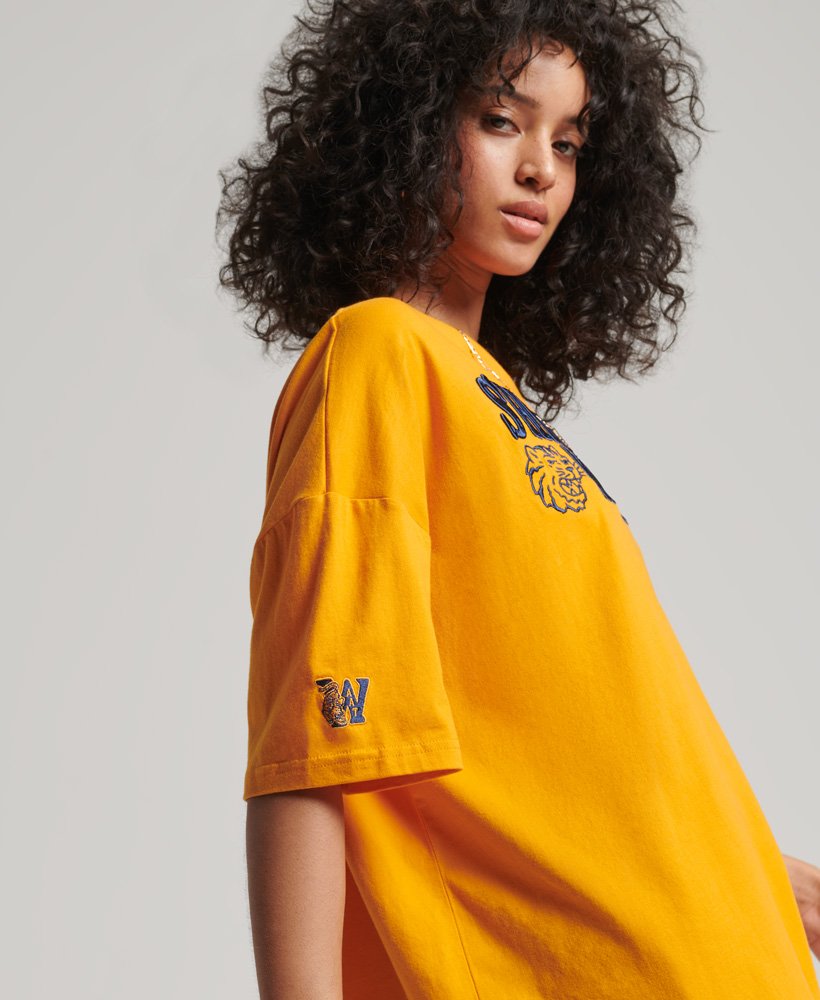Womens - Vintage Collegiate T-shirt in Track Gold | Superdry UK