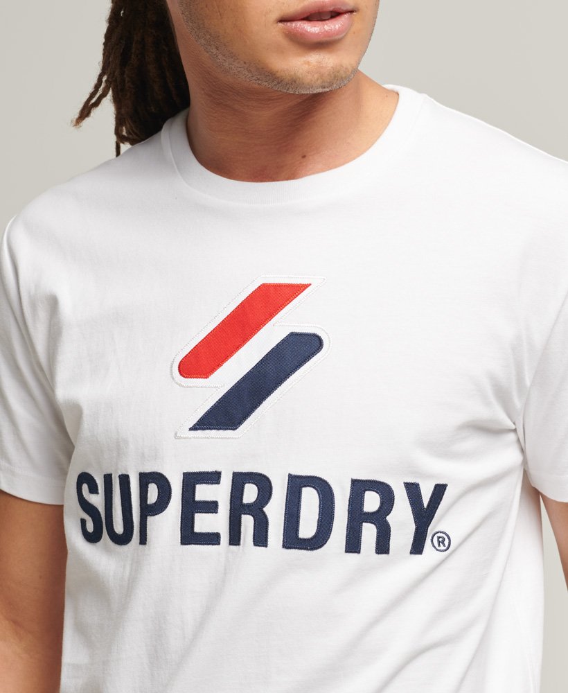 Mens - Classic Stacked Logo Loose T-Shirt in White | Superdry