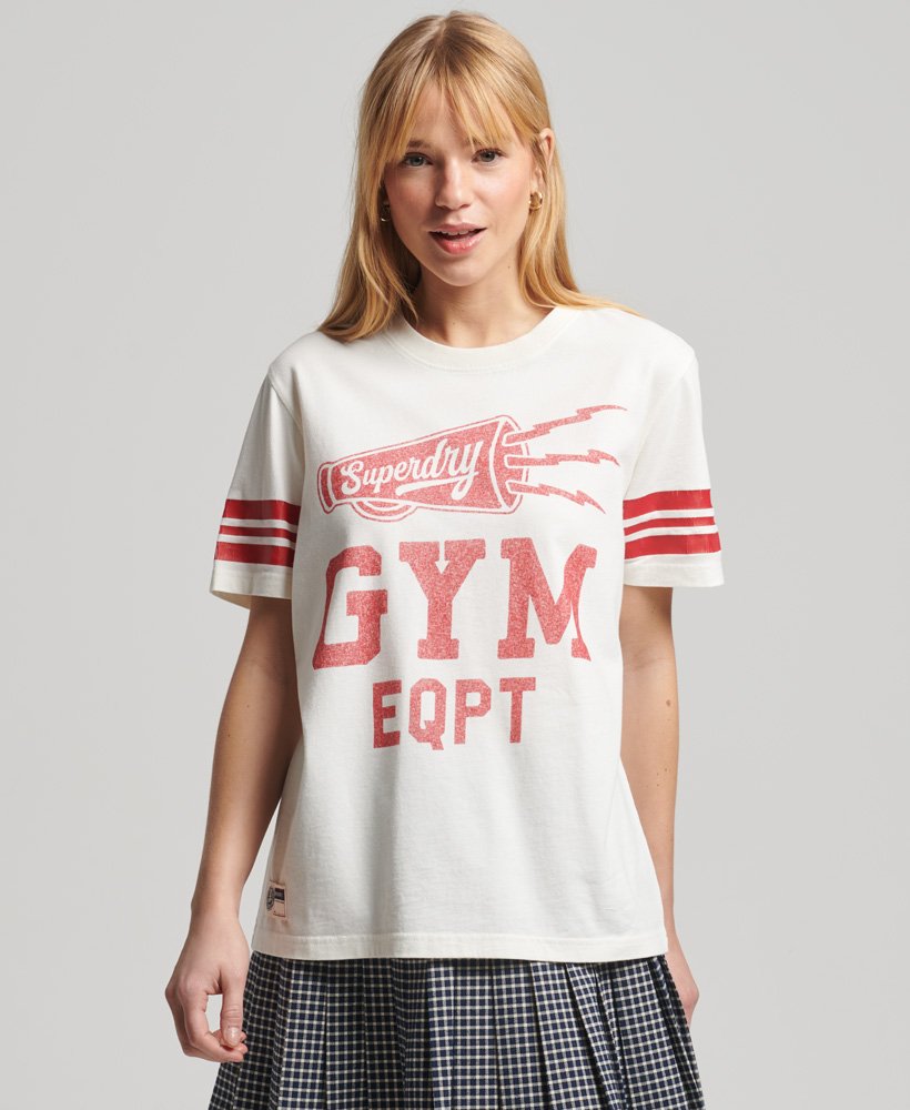 Women's - Vintage Athletic Stripe T-Shirt in Winter White