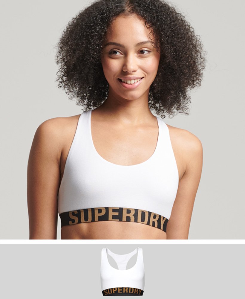 Superdry Organic Cotton Large Logo Crop Bralette - Women's Womens Underwear