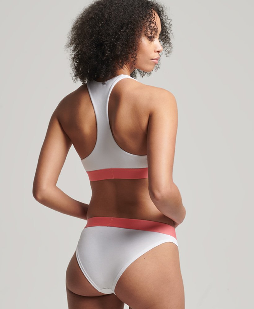 Women's Organic Cotton Multi Logo Bikini Briefs in White/tricolore