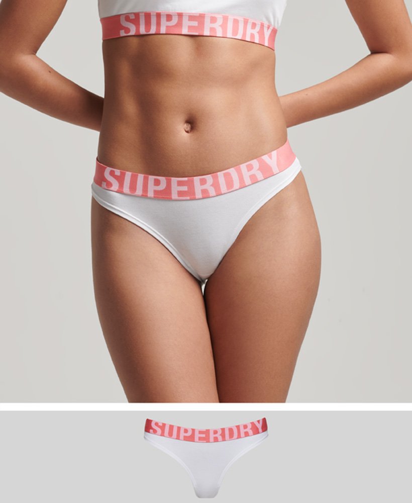 Superdry Organic Cotton Multi Logo Hipster Briefs - Women's Womens