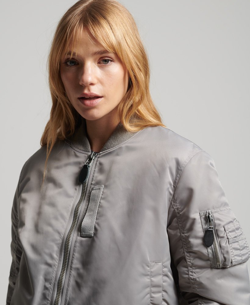 silver bomber jacket womens