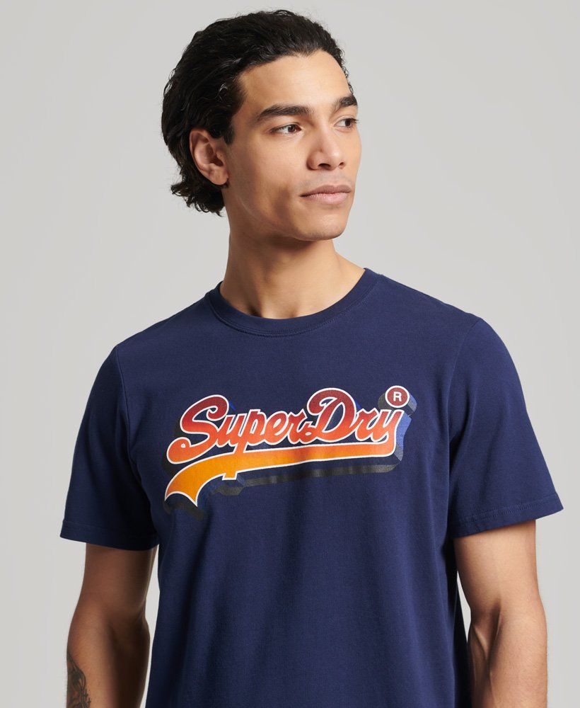 Men's Vintage Logo Seasonal T-Shirt in Atlantic Navy | Superdry US
