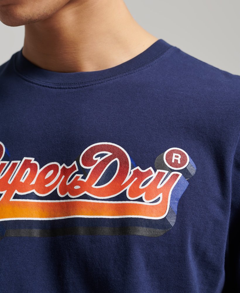 Men\'s Vintage Superdry Navy T-Shirt in Logo | Atlantic US Seasonal