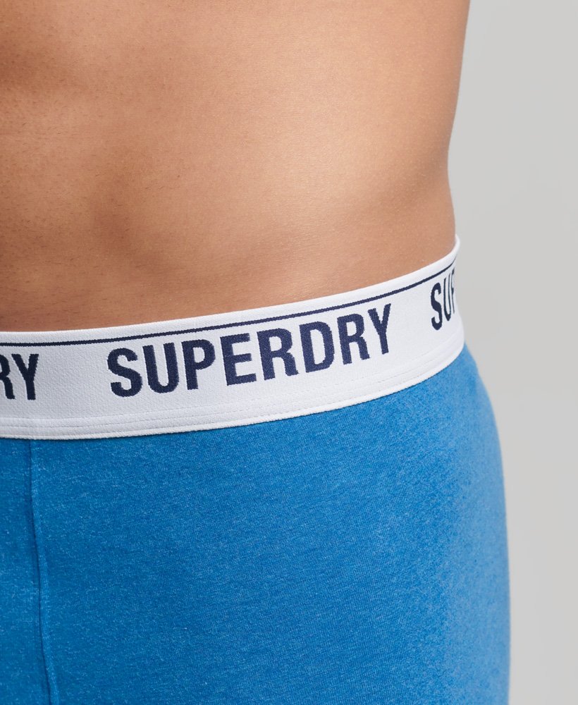 Mens Organic Cotton Boxer Double Pack in Blue Superdry
