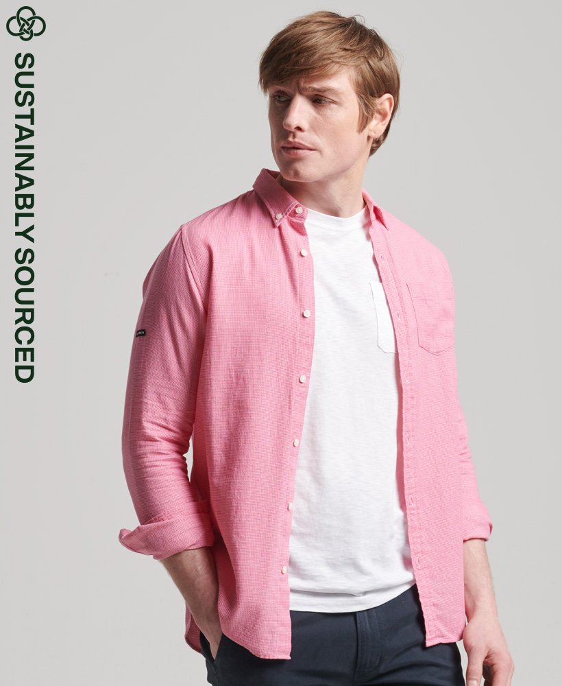 Camicia a maniche lunghe in cotone biologico testurizzato Superdry Uomo Abbigliamento Camicie Camicie a maniche lunghe 