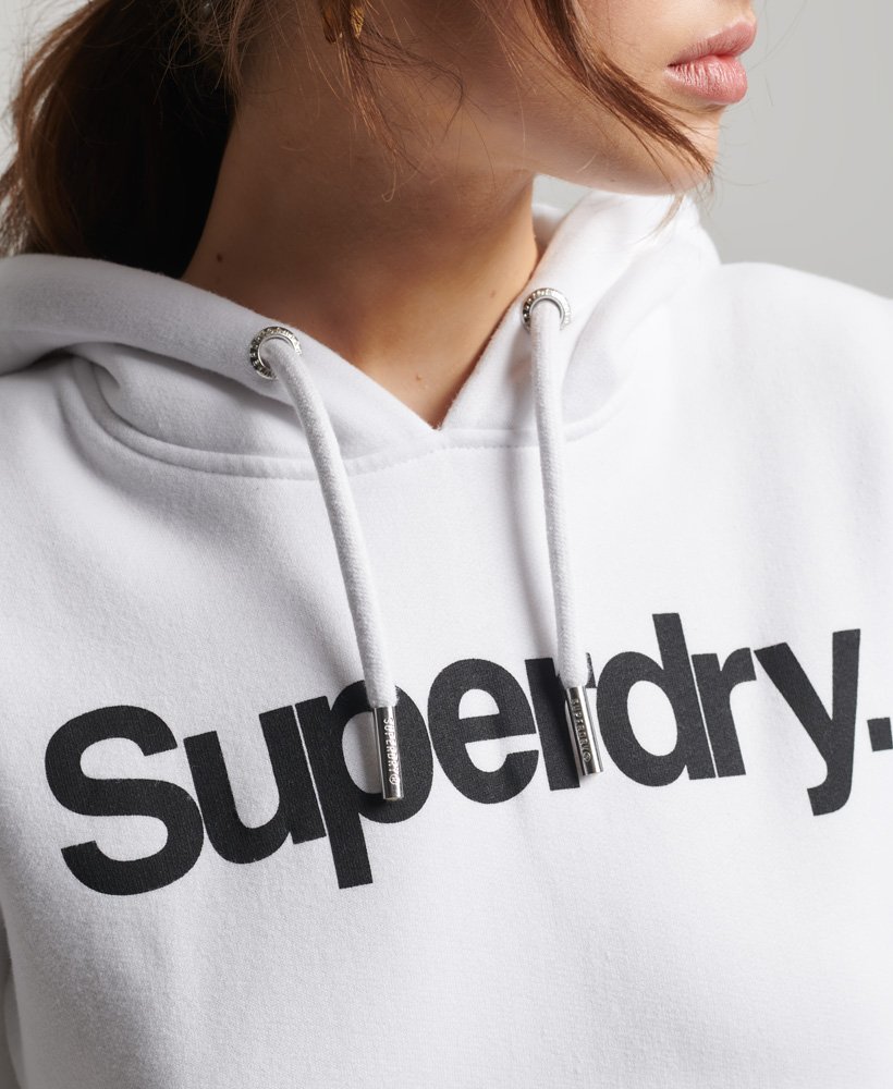 White top hoodie superdry