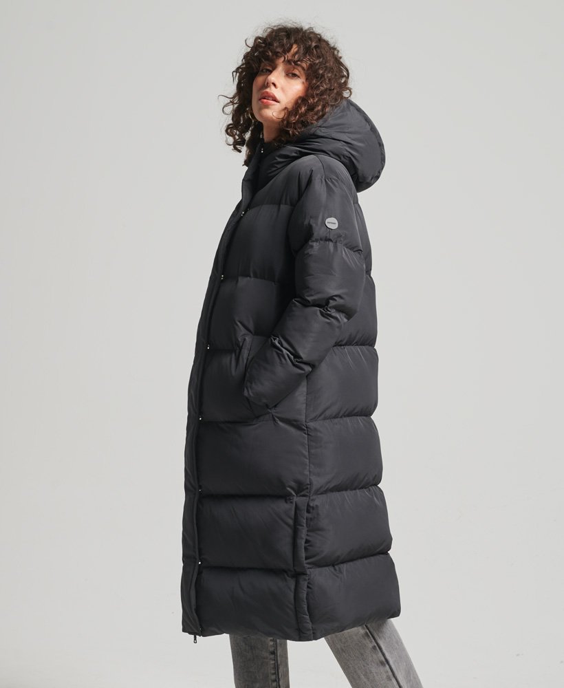 long black duvet coat