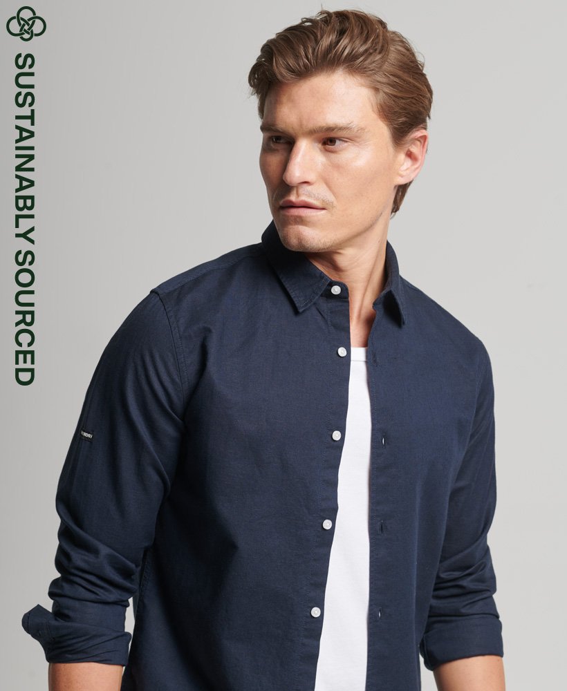 Superdry Uomo Abbigliamento Camicie Camicie a maniche lunghe Camicia in cotone e lino a maniche lunghe 
