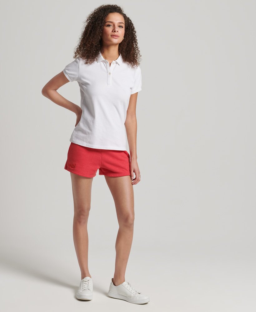 Womens - Organic Cotton Vintage Pique Polo Shirt in White | Superdry