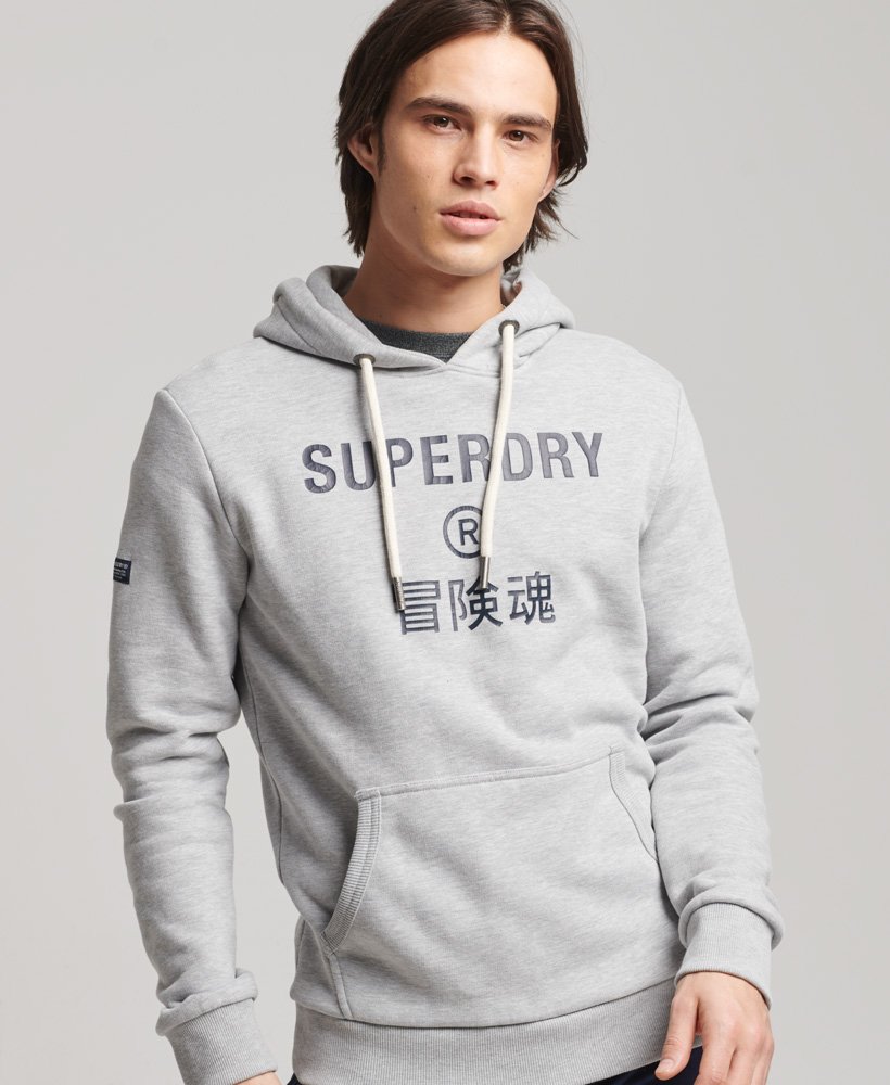 wasmiddel Kroniek Uitgaan van Superdry Corporation Logo Marl Hoodie - Men's Mens Hoodies-and-sweatshirts