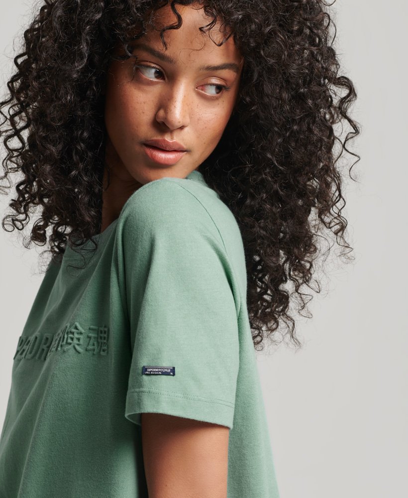 Women\'s Vintage Sage | T-Shirt Superdry Logo Corporate US Marl Marl in
