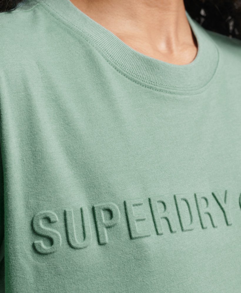 US Women\'s in Corporate T-Shirt Sage Vintage | Superdry Logo Marl Marl