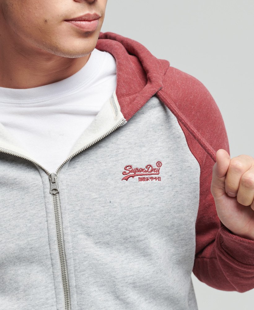 Superdry - Sweat à capuche zippé Vintage Logo style Baseball en coton bio - Homme  Sweats-a-capuche pour Homme