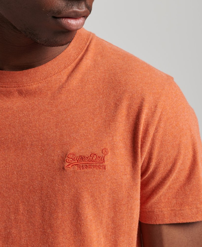 Men\'s Organic Cotton Essential Logo T-Shirt | Superdry in Rust Orange US Marl