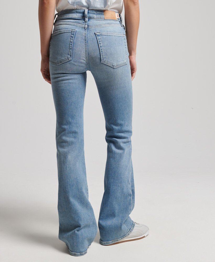 Womens - Mid Rise Slim Flare Jeans in Madison Mid Blue | Superdry UK