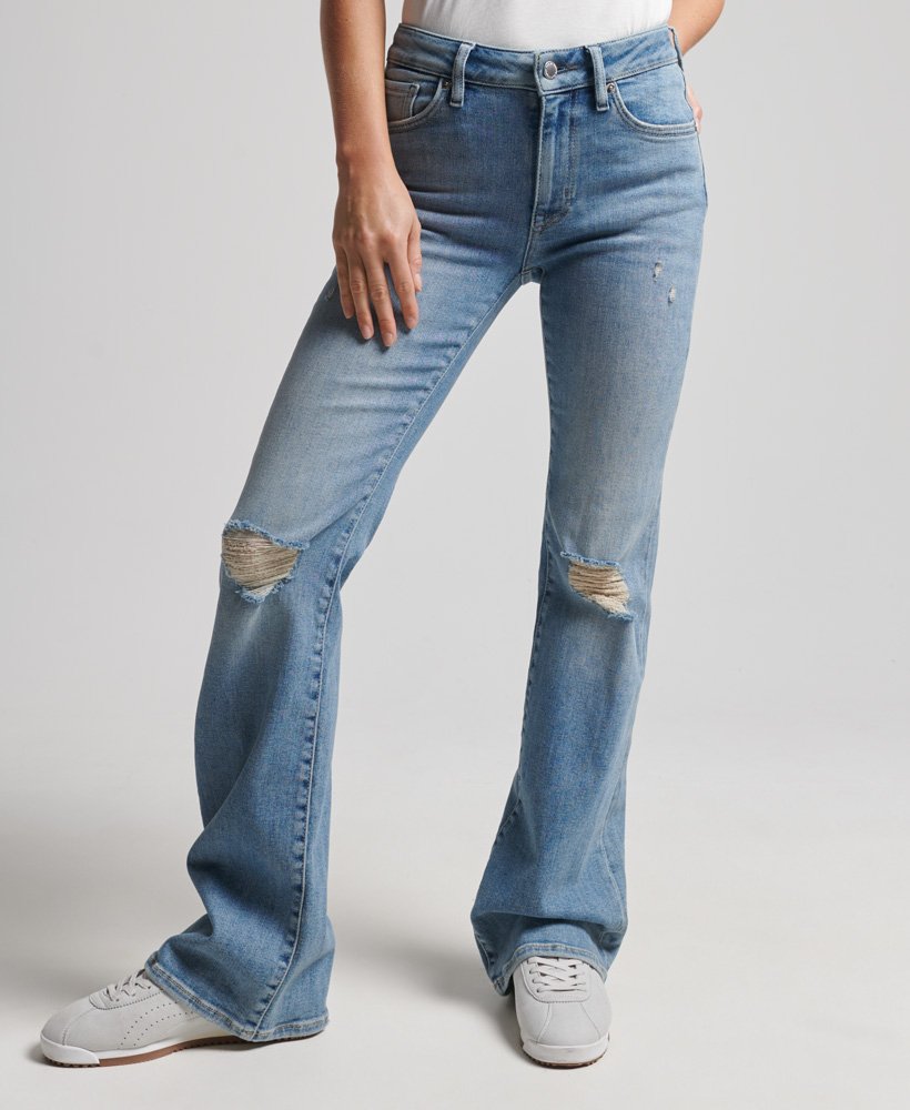 Mid Blue Low Rise Bootcut Jeans