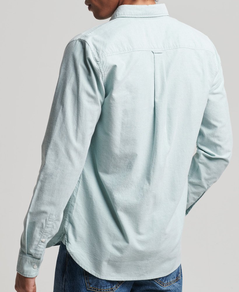 Men's - Organic Cotton Vintage Oxford Shirt in Sage | Superdry UK
