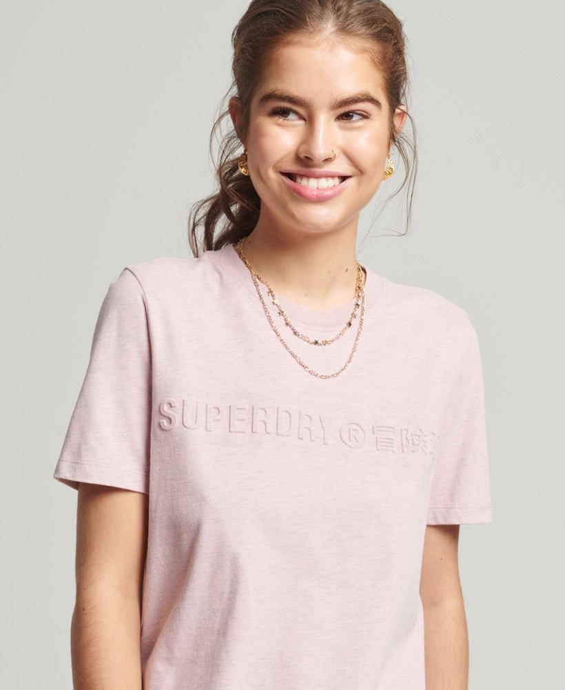 Women's Organic Cotton Essential T-Shirt in Soft Pink Marl
