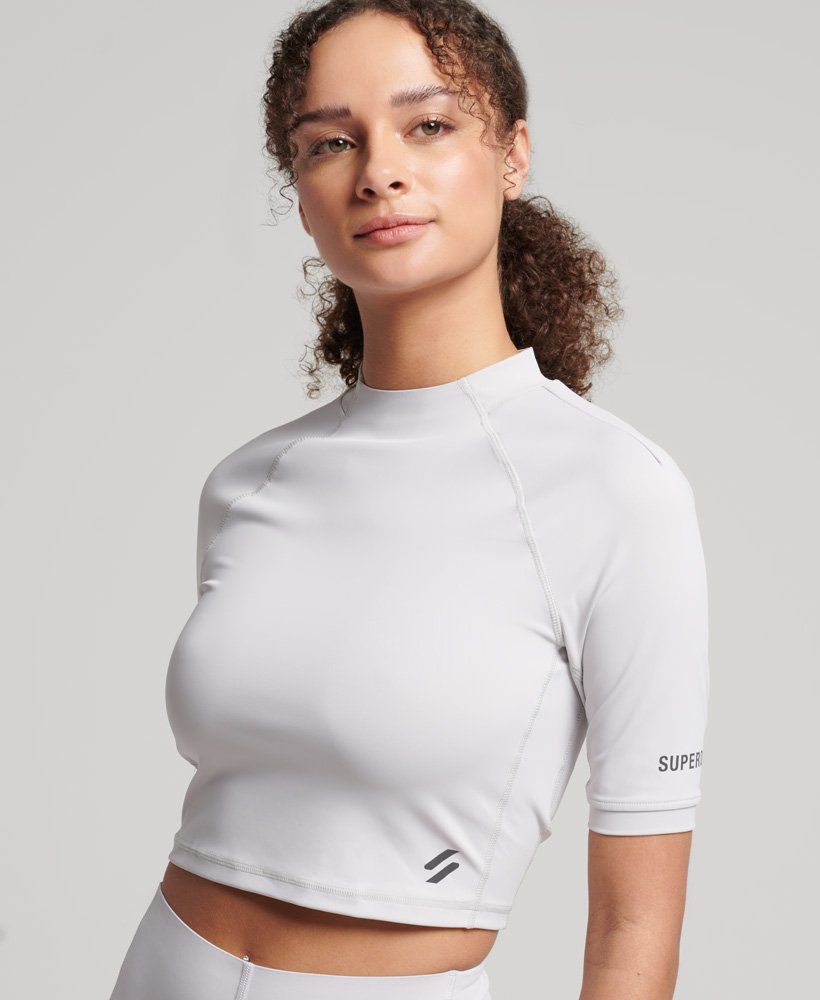 Barelythere Women's Microfiber Crop Top Small Grey