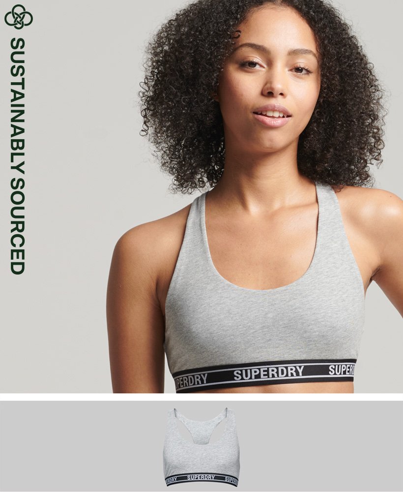 Superdry Organic Cotton Multi Logo Crop Bralette - Women's Womens