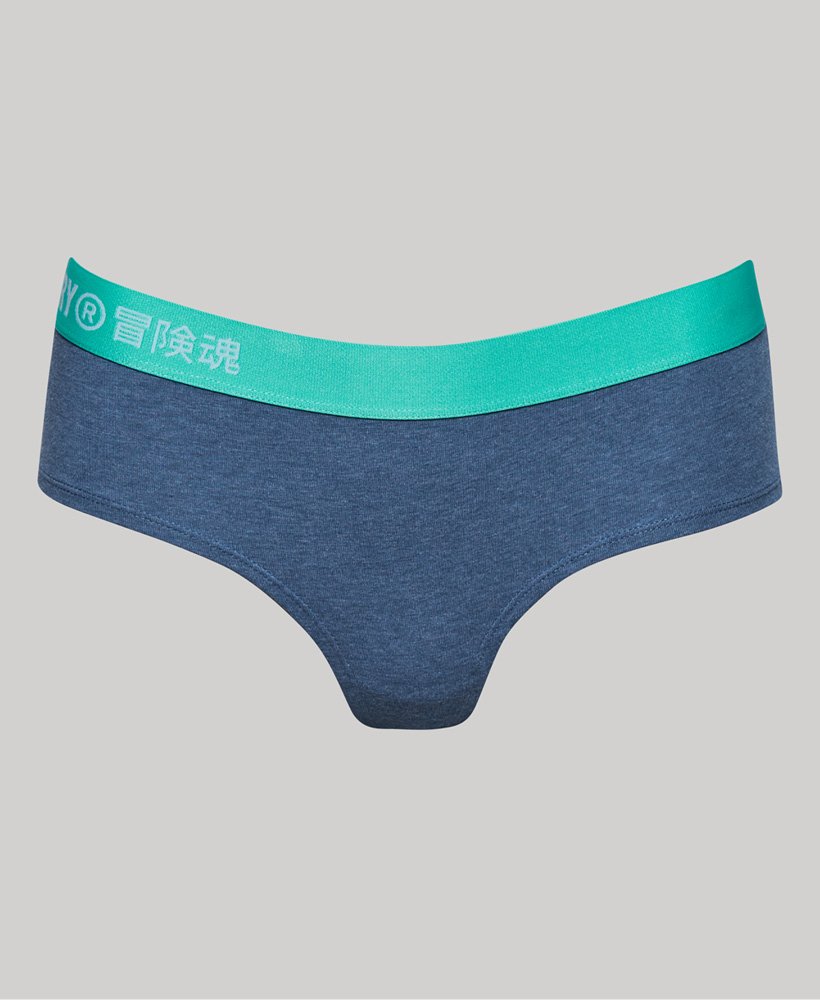 Superdry Organic Cotton Offset Logo Bikini Briefs - Women's Womens Underwear