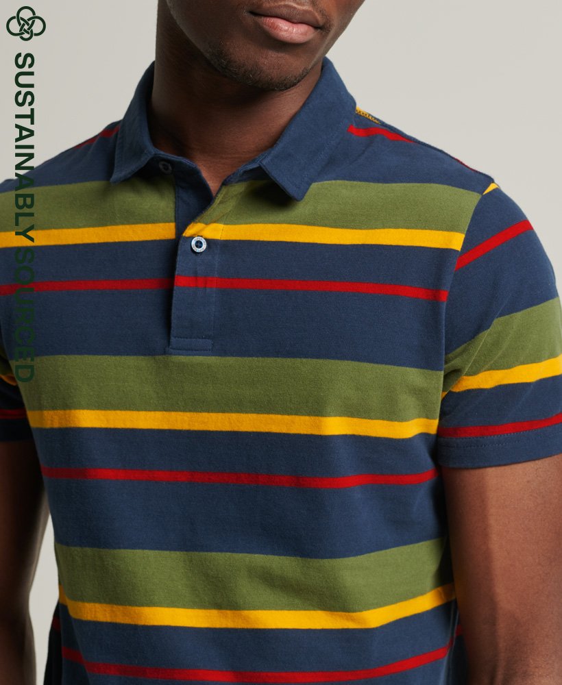 Verschrikkelijk verbannen Minachting Superdry Organic Cotton Academy Stripe Polo Shirt - Men's Mens New-in
