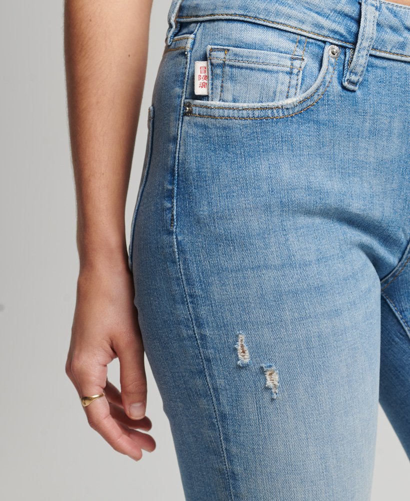 Womens Mid Rise Skinny Jeans In Monroe Light Blue Indigo Superdry