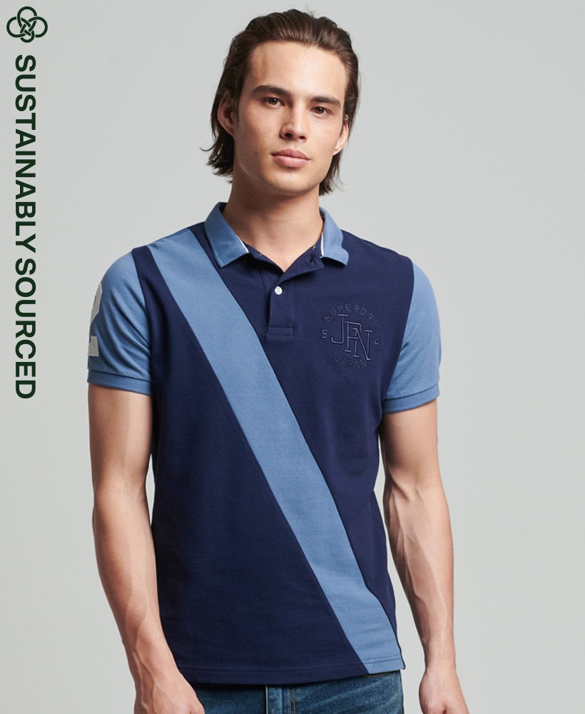 Mens - Organic Cotton Vintage Superstate Polo Shirt in Navy | Superdry UK