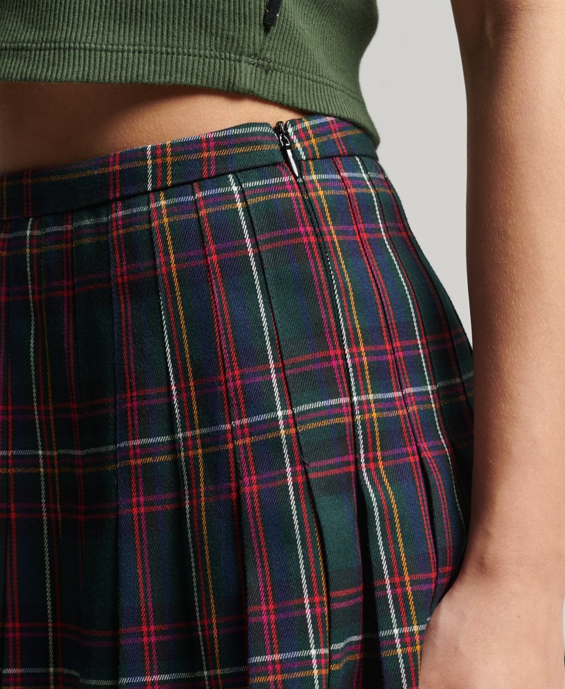 Womens Check Mini Skirt In Green Check Superdry 3613