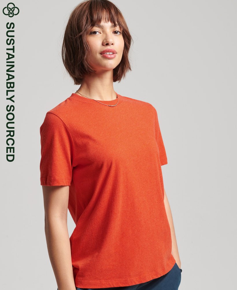Women\'s Organic Cotton T-Shirt Bright Superdry Marl Vintage Logo in | US Orange