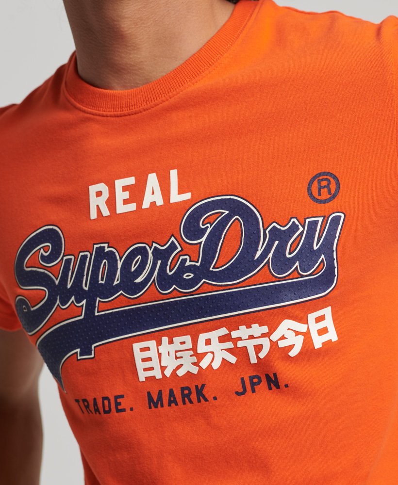 Mens Vintage Logo TShirt in Pitch Orange Superdry UK